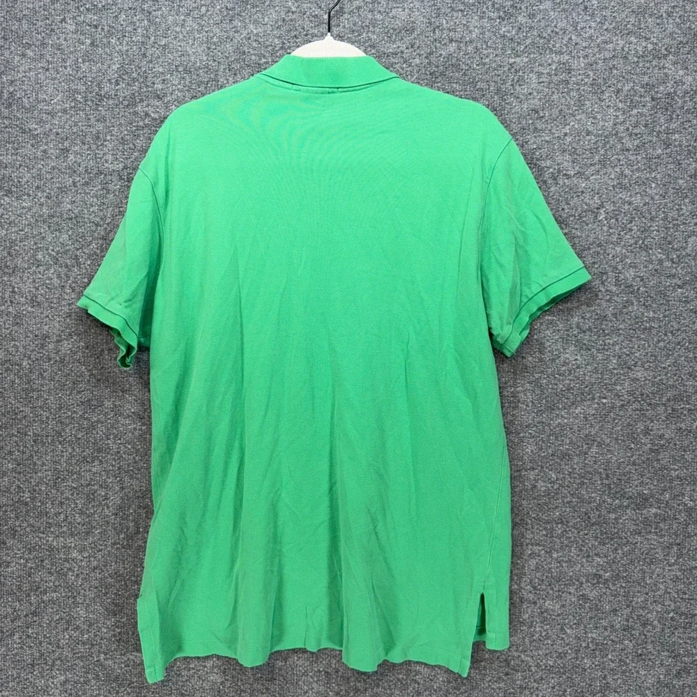 Polo Ralph Lauren Polo Shirt Mens Large Green Yellow Pony Custom Fit Classic